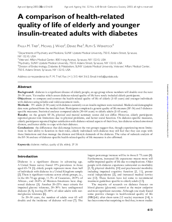 (PDF) A comparison of health-related quality of life of elderly and ...