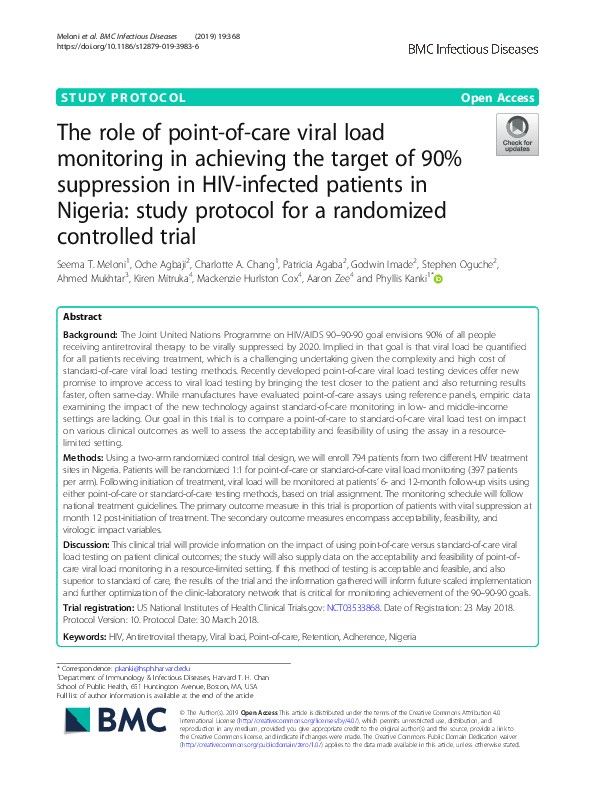 (PDF) The role of point-of-care viral load monitoring in achieving the ...