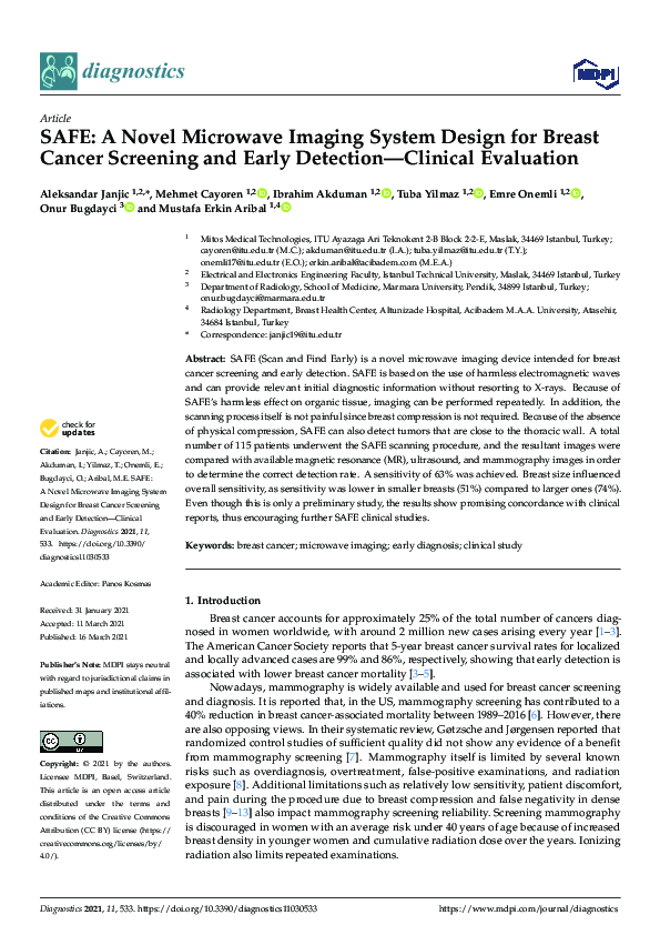 (PDF) SAFE: A Novel Microwave Imaging System Design for Breast Cancer ...