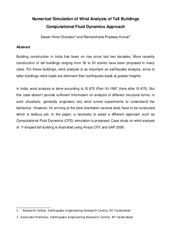 (PDF) Numerical Simulation of Wind Analysis of Tall Buildings ...