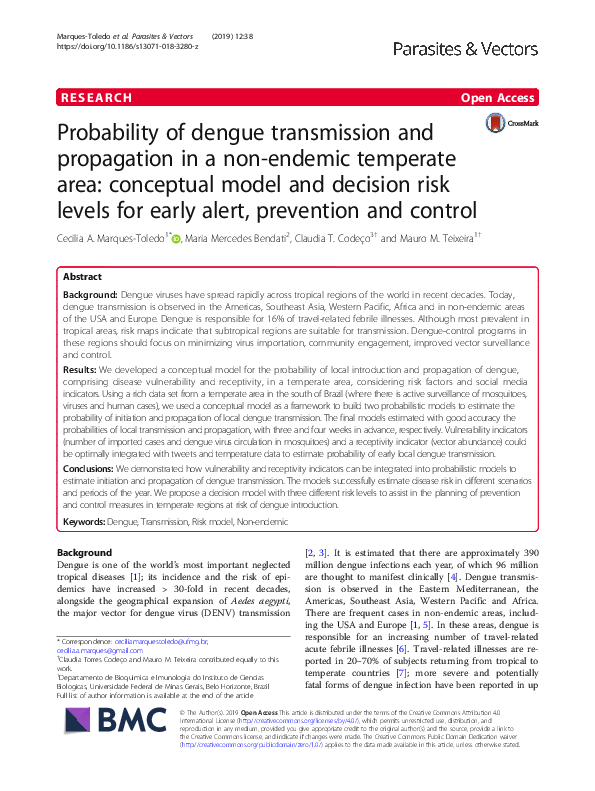 (PDF) Probability of dengue transmission and propagation in a non ...