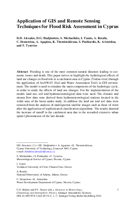 (PDF) Application of GIS and remote sensing techniques for flood risk ...