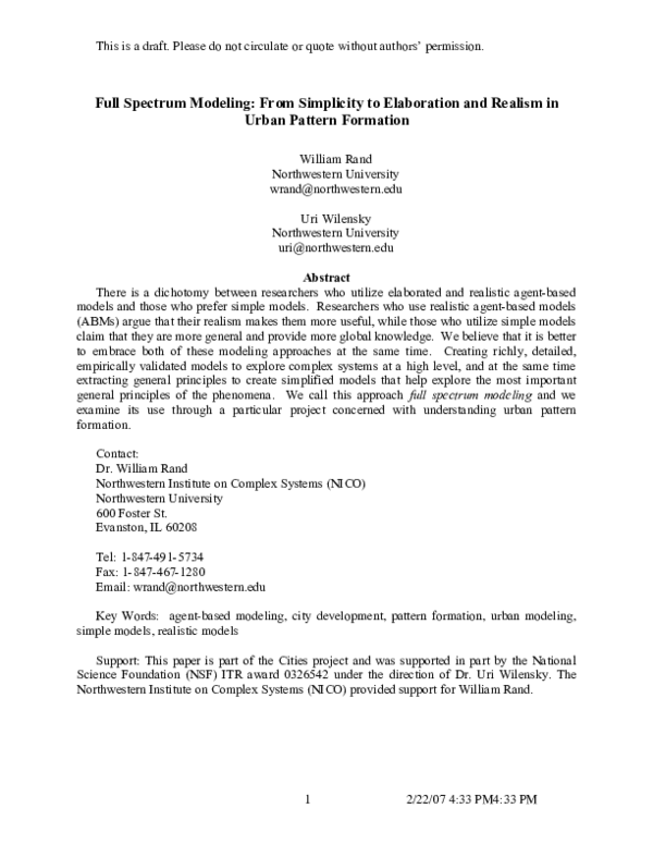 (PDF) Full Spectrum Modeling: From Simplicity to Elaboration and ...