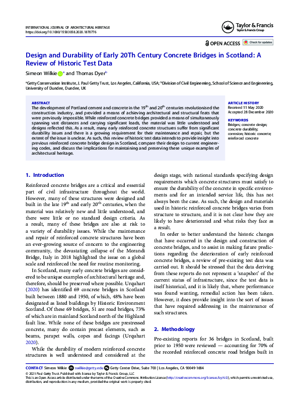 (PDF) Design and Durability of Early 20Th Century Concrete Bridges in ...