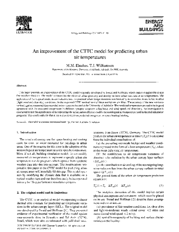 (PDF) An improvement of the CTTC model for predicting urban air ...