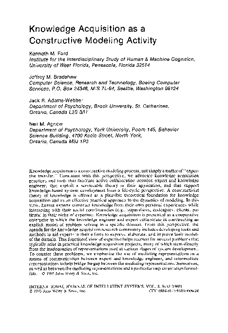 (PDF) Knowledge acquisition as a constructive modeling activity