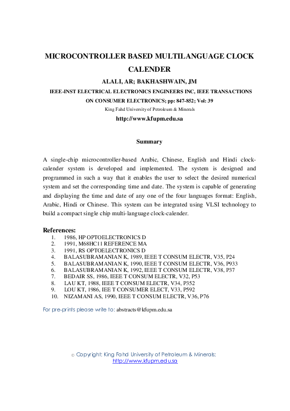 (PDF) Microcontroller-based multi-language clock-calendar