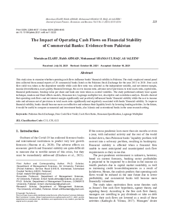 (PDF) The Impact of Operating Cash Flows on Financial Stability of ...
