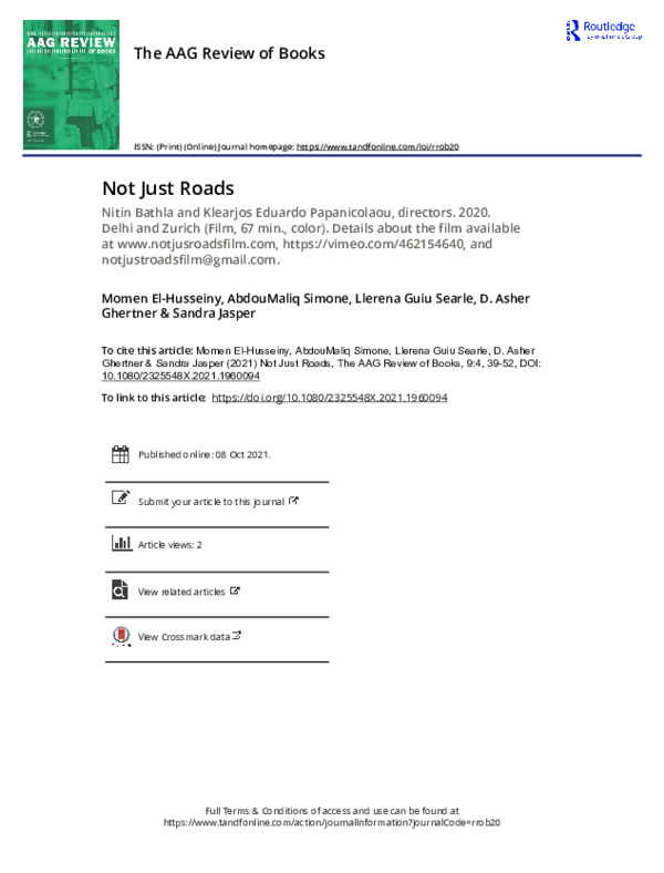 (PDF) Not Just Roads Asher Ghertner Academia.edu