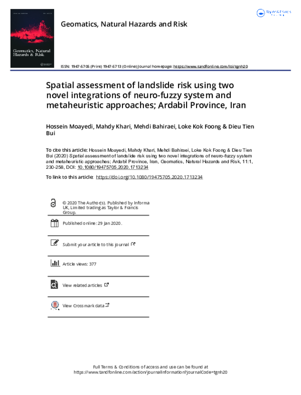 (PDF) Spatial assessment of landslide risk using two novel integrations ...