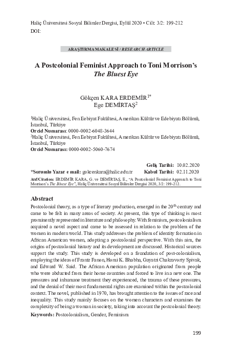 (PDF) A Postcolonial Feminist Approach to toni morrison's the Bluest eye