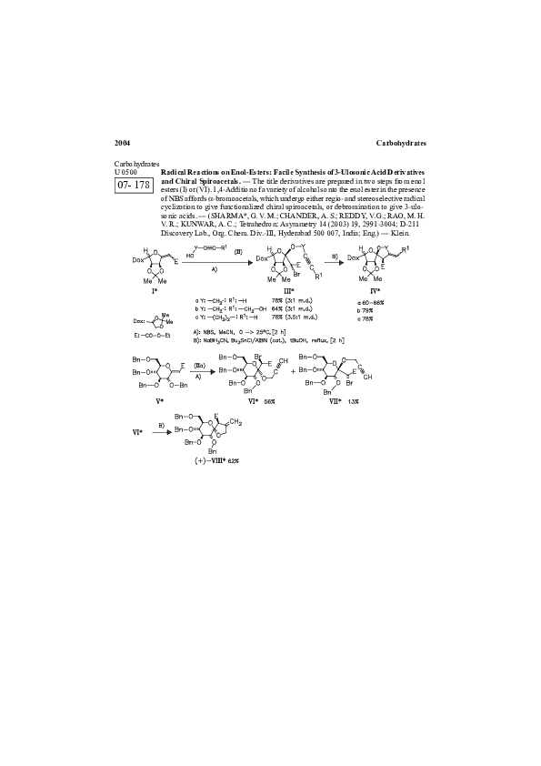 (PDF) Radical reactions on enol-esters: facile synthesis of 3-ulosonic ...