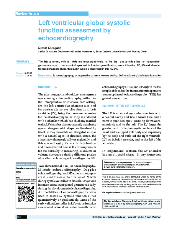 (PDF) Left ventricular global systolic function assessment by ...