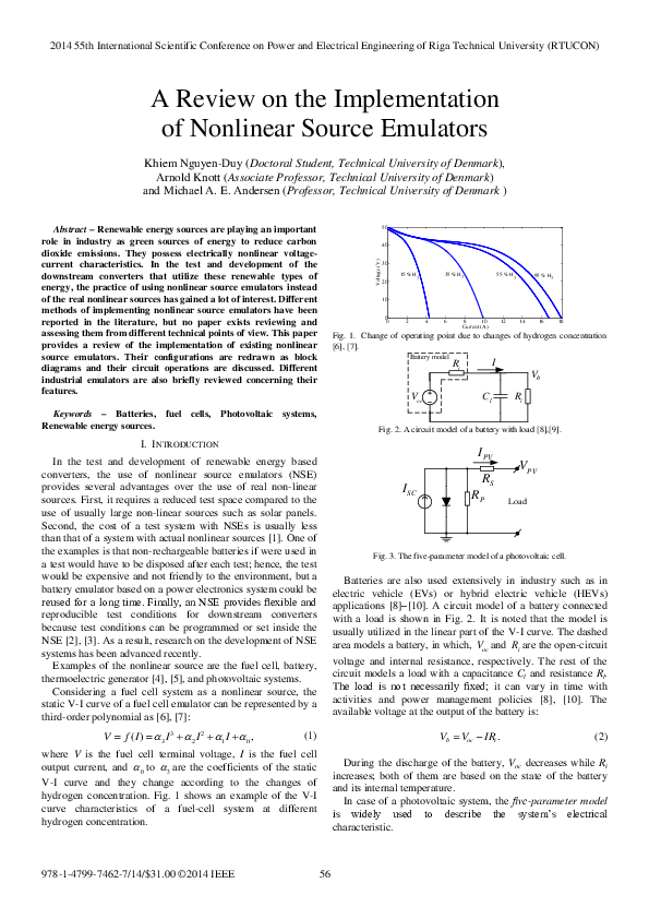 (PDF) A Review on the Implementaton of Nonlinear Sources Emulators