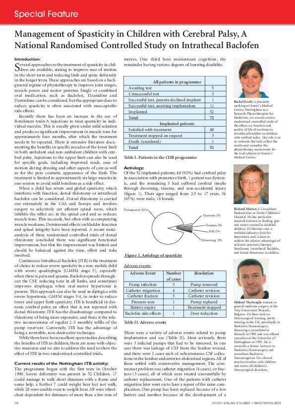 (PDF) Management of spasticity in children with cerebral palsy