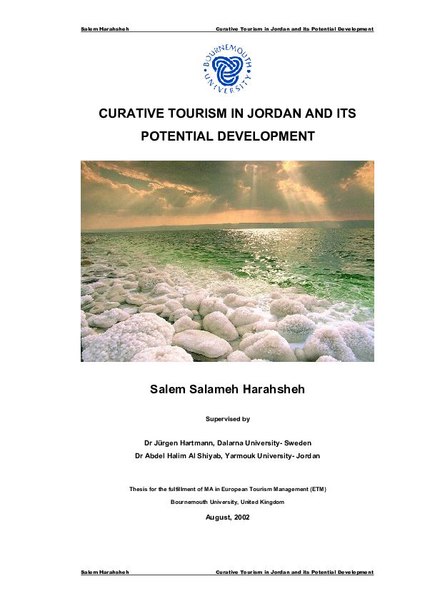 (PDF) Curative tourism in Jordan and its potential development