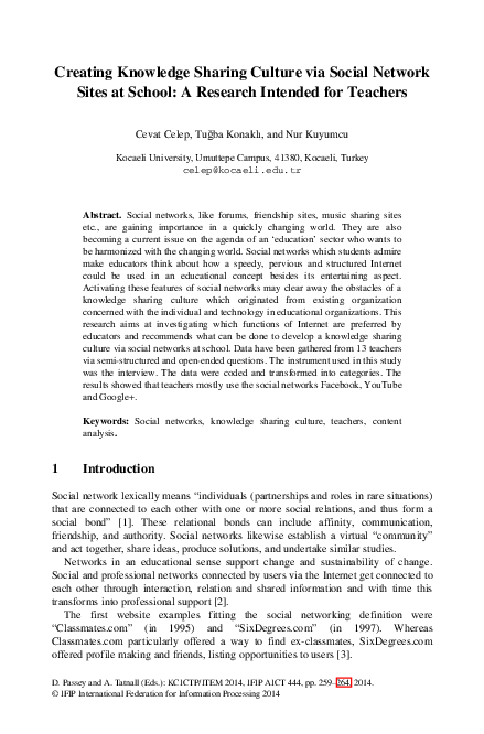 (PDF) Creating Knowledge Sharing Culture via Social Network Sites at ...
