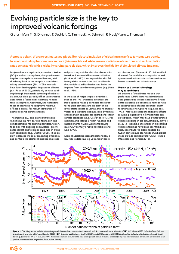 (PDF) Evolving particle size is the key to improved volcanic forcings