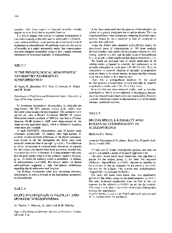 (PDF) Mixed handedness in familial and sporadic schizophrenia Nori