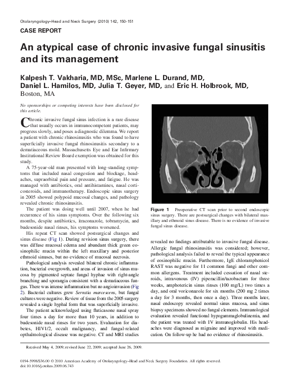 (PDF) An atypical case of chronic invasive fungal sinusitis and its ...