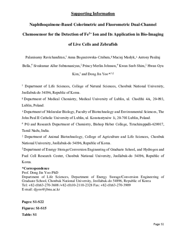 (PDF) A Naphthoquinone-based Colorimetric and Fluorometric Dual Channel ...