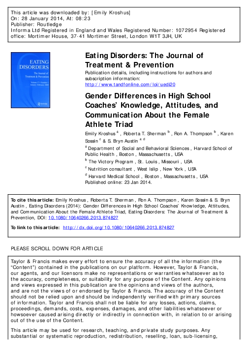 (PDF) Gender Differences in High School Coaches’ Knowledge, Attitudes ...