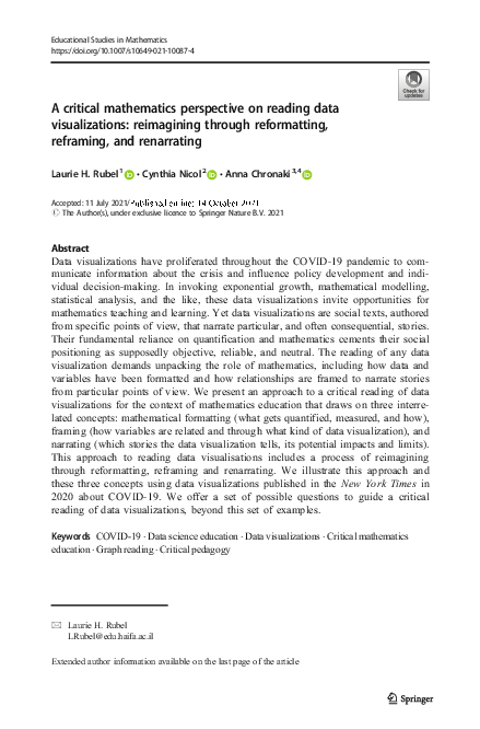 (PDF) A critical mathematics perspective on reading data visualizations ...
