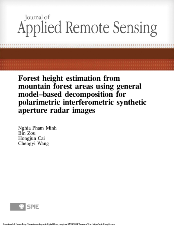 (PDF) Forest height estimation from mountain forest areas using general ...