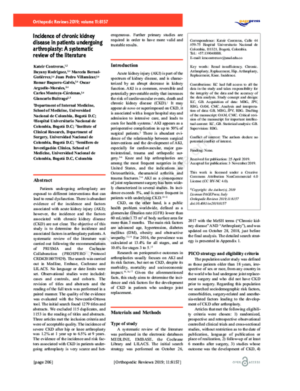 (PDF) Incidence of chronic kidney disease in patients undergoing ...