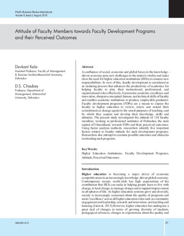 (PDF) Attitude of Faculty Members towards Faculty Development Programs ...