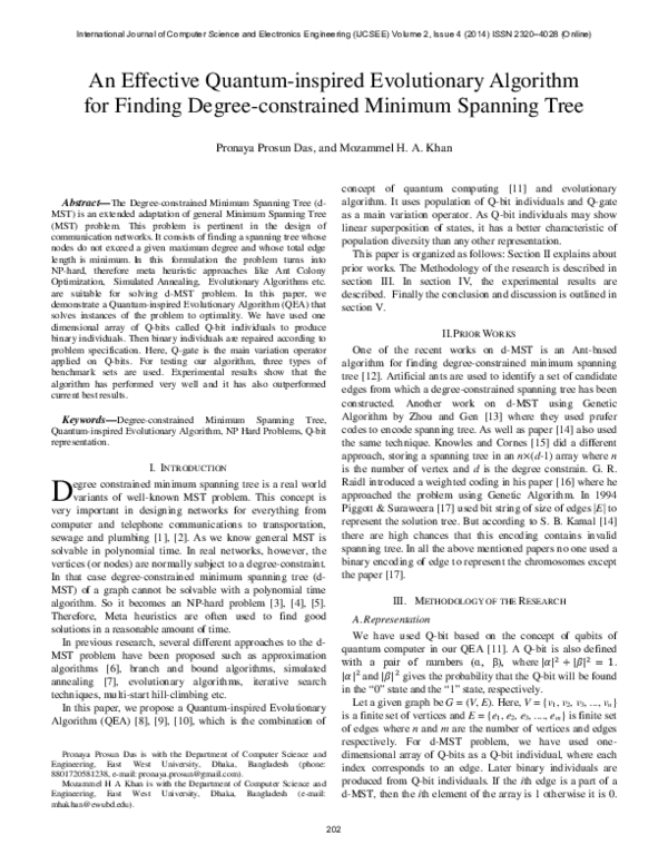 (PDF) An Effective Quantum-inspired Evolutionary Algorithm for Finding ...