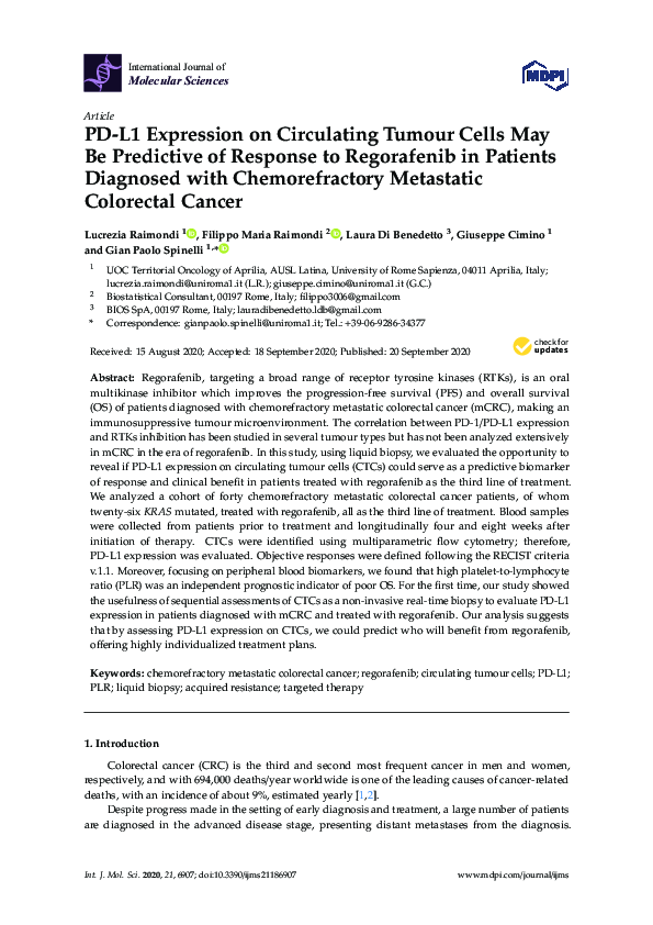 (PDF) PD-L1 Expression on Circulating Tumour Cells May Be Predictive of ...