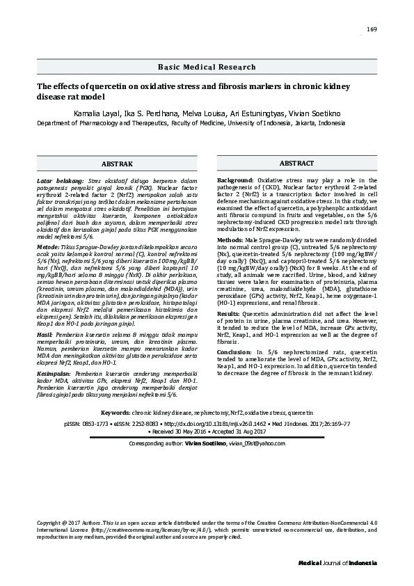 (PDF) The effects of quercetin on oxidative stress and fibrosis markers ...