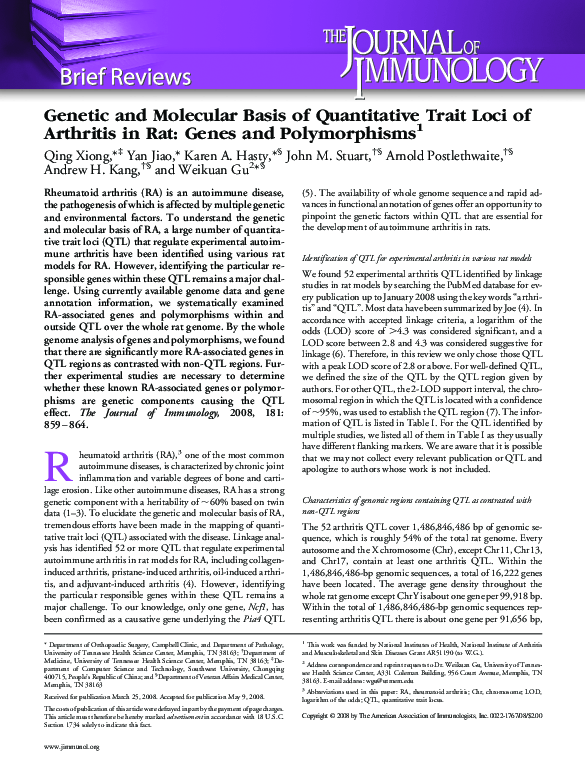 (PDF) Genetic and Molecular Basis of Quantitative Trait Loci of ...