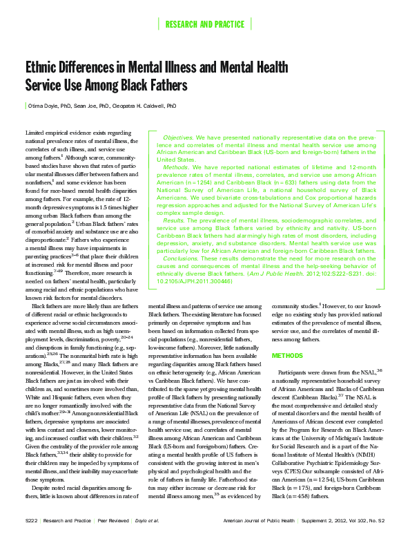 (PDF) Ethnic Differences in Mental Illness and Mental Health Service ...