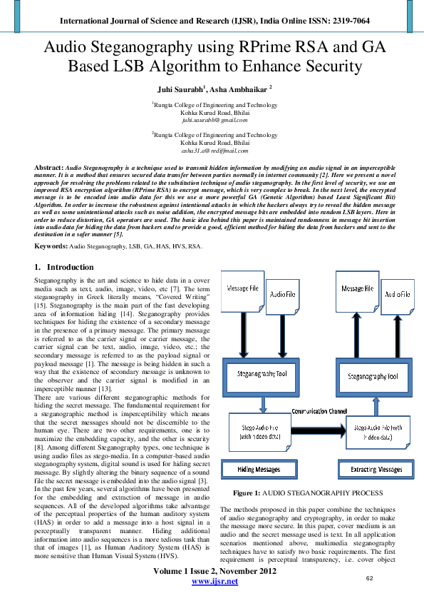 (PDF) Audio Steganography using RPrime RSA and GA Based LSB Algorithm ...