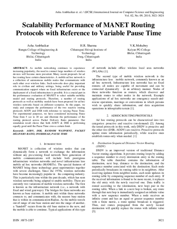 (PDF) Scalability Performance of MANET Routing Protocols with Reference ...