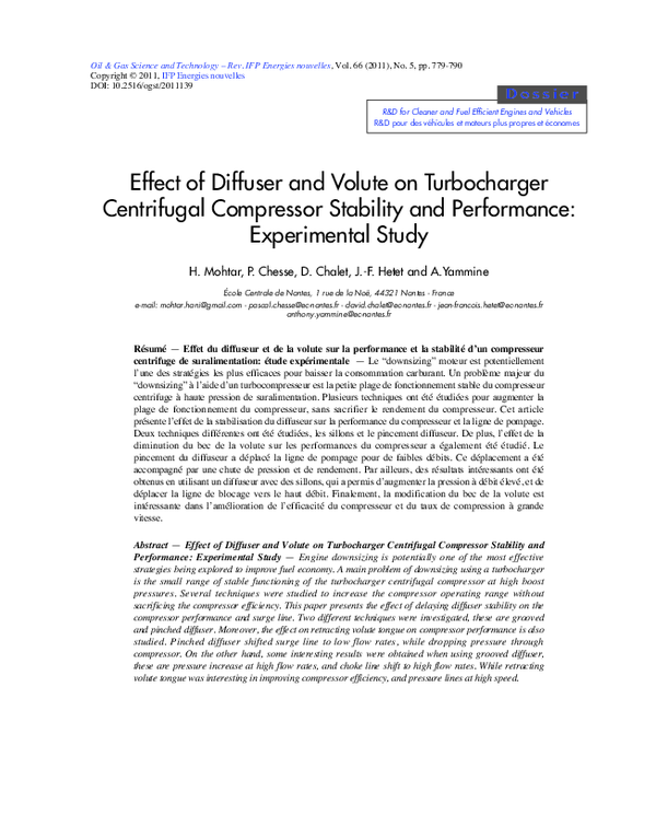 (PDF) Effect of Diffuser and Volute on Turbocharger Centrifugal ...