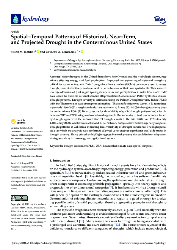(PDF) Spatial–Temporal Patterns of Historical, Near-Term, and Projected ...