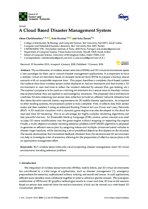 (PDF) A Cloud Based Disaster Management System