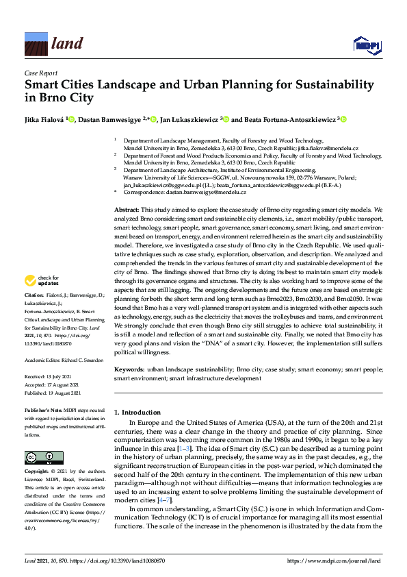 (PDF) Smart Cities Landscape and Urban Planning for Sustainability in ...