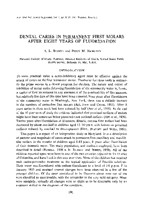 (PDF) Dental caries in permanent first molars after eight years of ...