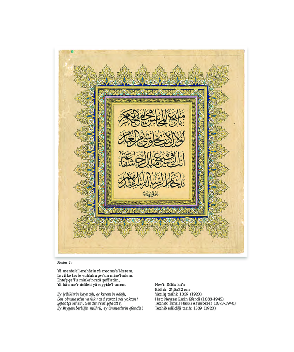 (PDF) Neyzen Emin Efendi’nin “Yâ Menba’a’l-mehâsin” Kıt’asına Dair ...