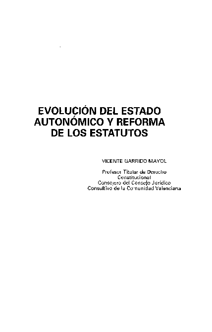 (PDF) Evolución del Estado autonómico y reforma de los Estatutos