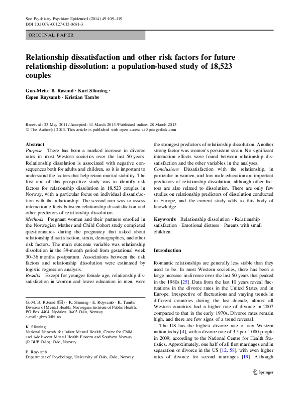 (PDF) Faculty of 1000 evaluation for Relationship dissatisfaction and ...