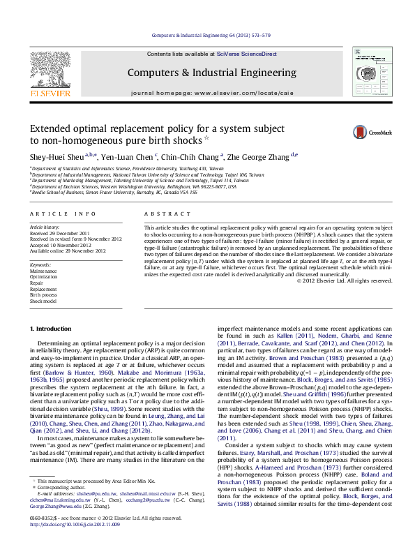 (PDF) Extended optimal replacement policy for a system subject to non ...