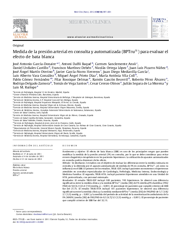(PDF) Medida de la presión arterial en consulta y automatizada (BPTru ...