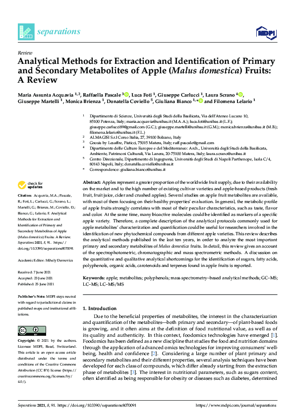 (PDF) Analytical Methods for Extraction and Identification of Primary ...