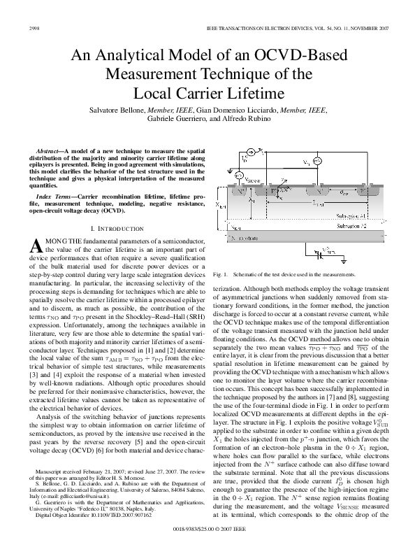 PDF) An Analytical Model of an OCVD-Based Measurement Technique of