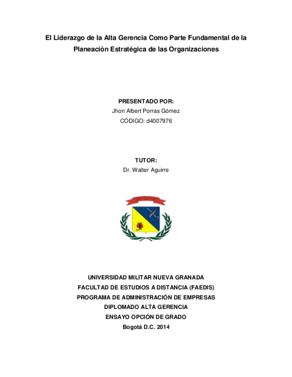 (PDF) El Liderazgo de la Alta Gerencia Como Parte Fundamental de la ...
